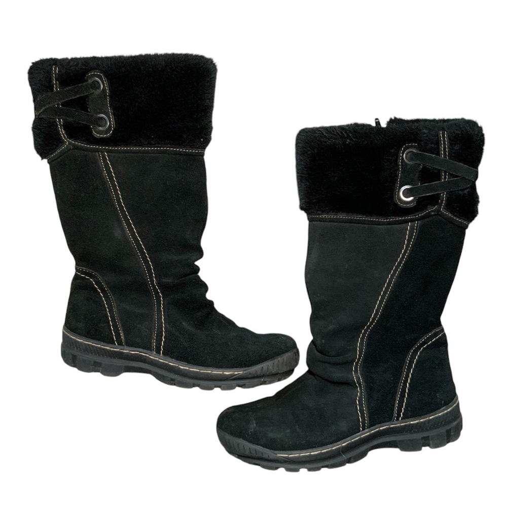 BareTraps Suede & Faux Fur Mid-Calf Winter Boots